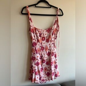 Mini Floral Back Tied Dress - Pink Floral - Wilfred - Size 6